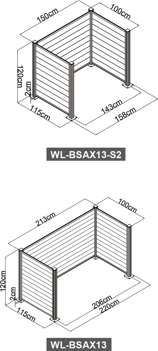 Metal Garbage Enclosure 2x240L 3x 240L Bins Quickly Assembly UV / Rust Resistance