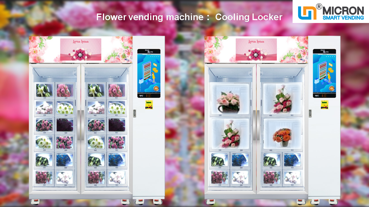Touch Screen Cooling Locker Flower Vending Machine 24 Capacity