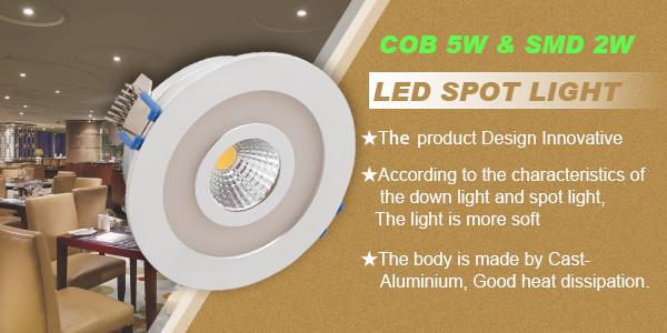 90mm x 40mm Commercial Lighting Fixture COB 5W / SMD 2W Heat Dissipation SEC-L