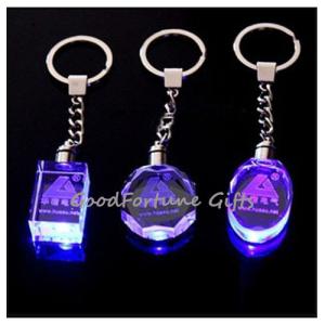 Quality promotion gift Crystal Colourful Keychain With Light wholesale