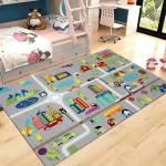 Crystal Velvet Kindergarten Children Playroom Rug Parking Lot Mat Crawling