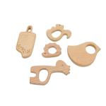Wooden Baby Toys Montessori Toys Fun Animal Toys, Smooth Natural Wood, Wood