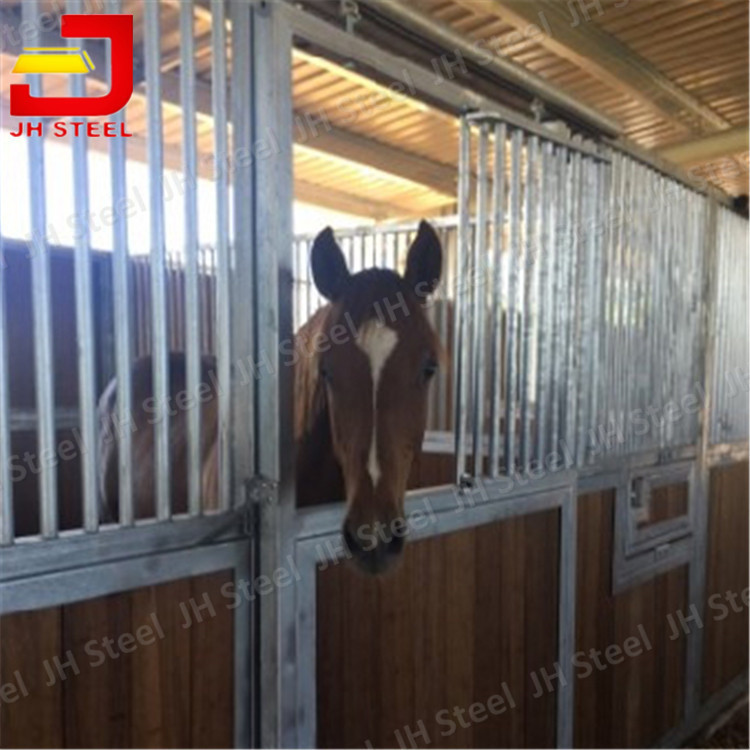 Modular Galvanized Horse Stall Fronts Panels with sliding door