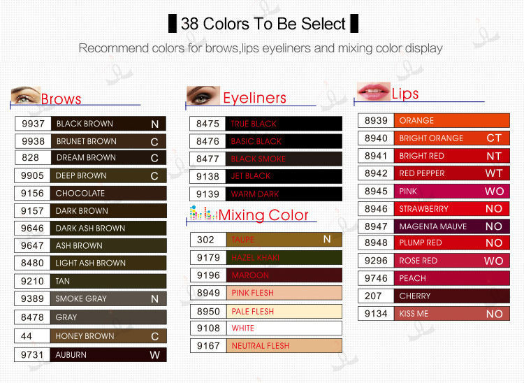 Cosmetics Non - Discoloring Micro Pigment For Permanent Eyebrow Tattoo
