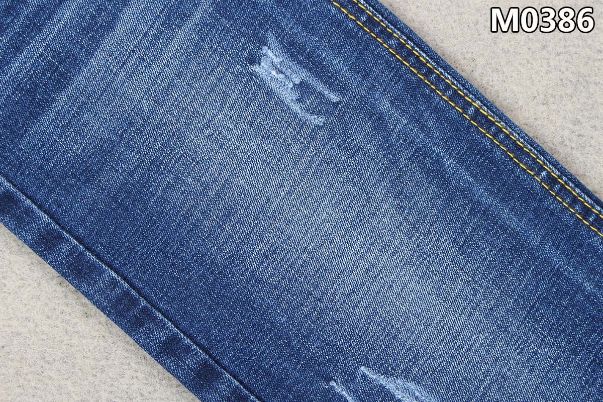 10.5oz Cotton Polyester Spandex Denim Fabric Warp Slub Jeans Material