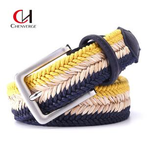 Quality Braided Woven Elastic Belt Wax Rope Straw Men'S And Women'S Leisure Canvas Belt wholesale