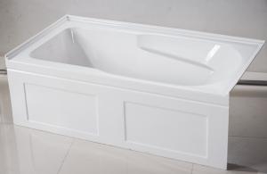 Quality cUPC skirted acrylic bathtub price three sides double tile flange 4mm pure acrylic sheet wholesale