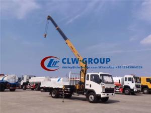 Quality RHD Howo 3.2 Tons Straight Arm Truck Mounted Hydraulic Crane wholesale