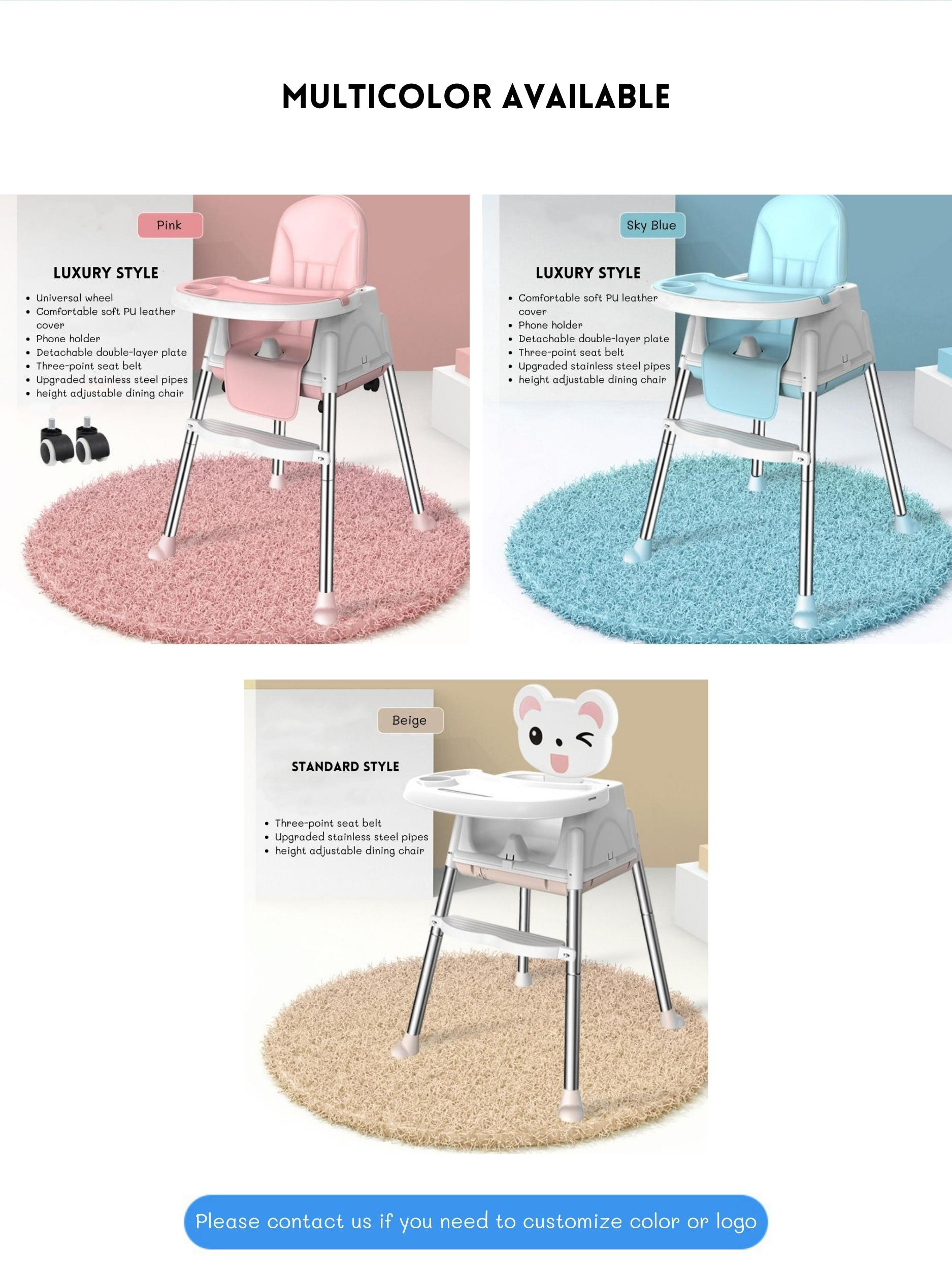 Soft Comfortable Baby Dining Chair Adjustable Size 92*65*65cm For Bedroom Feeding
