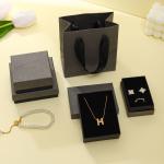 Black Luxury Foam Insert Jewelry Box Paper Packaging Cardboard Jewelry Gift