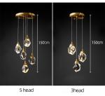Nordic diamond chandelier Luxury Crystal Light New Design Gold staircase