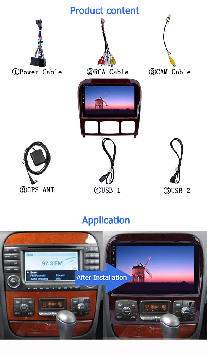 Android 10 4G Mercedes Benz Car Stereo W220 S280 S320 Car Radio Multimedia Player