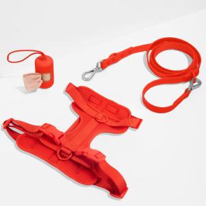 Quality Neoprene Leash Collar Combo Adjustable Soft PVC Red Collar And Leash wholesale