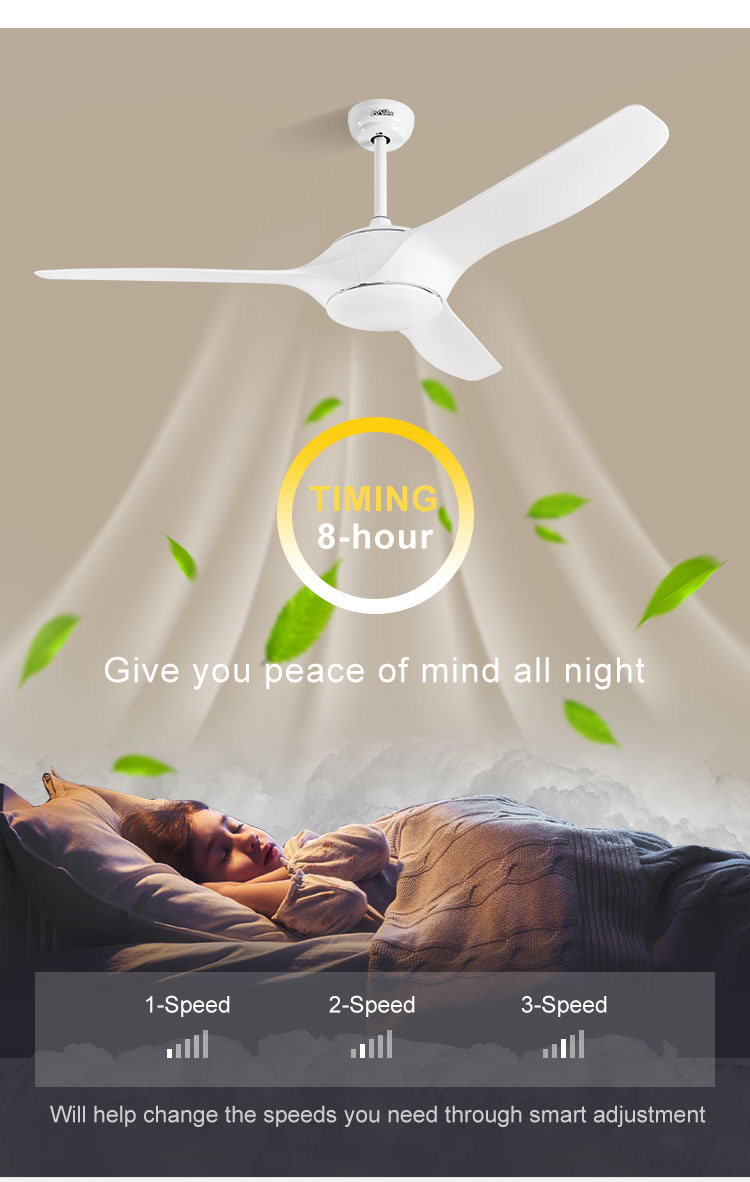 Smart Ceiling Fan with Light and Remote Control 1stshine Fashion Design 3 ABS Blades