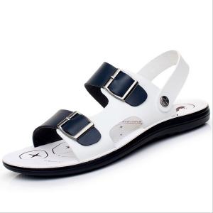 Quality Full Grain Leather Mens Handmade Sandals , Comfortable / Breathable White Beach Sandals wholesale