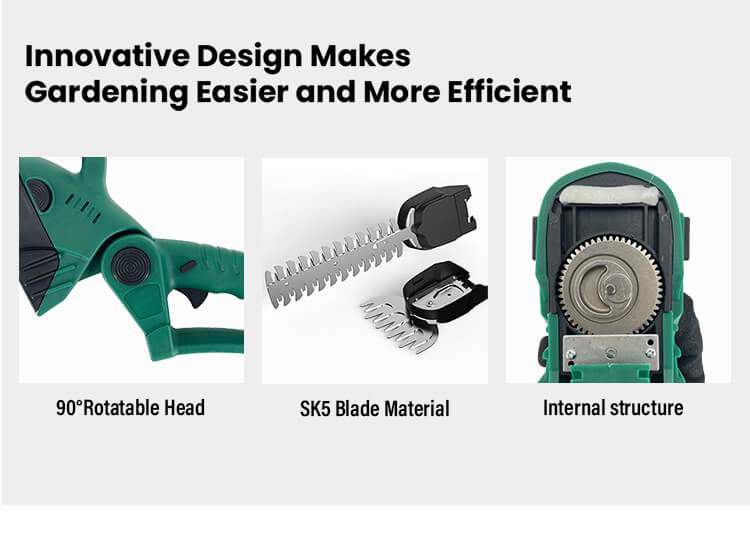 Effortless Gardening Lithium-Powered Hedge Trimmer With Replaceable Grass Cutter Blades