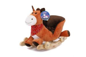 Quality Fashion Brown Moose Plush Baby Rocking Animal Chair For Baby Ride on Playing wholesale