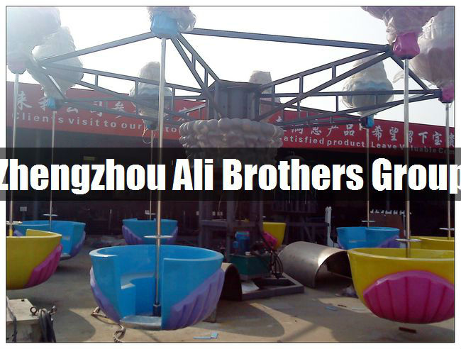 Amusement park games factory family rides shaking head happy jellyfish