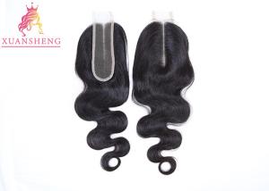 Quality Real Virgin Body Wave Kim Closure Hair, Black Hair 2*6 Transparent Lace Closure wholesale