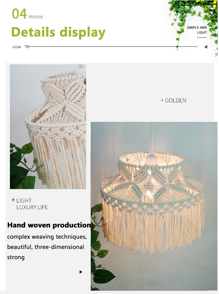 Nordic Bohemian chandelier creative living room LED lamp kitchen bedroom cotton lamp(WH-VP-227)