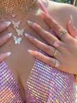Solid Gold Angel Name Ring for Women Handmade Glitter 925 Sterling Silver Modern