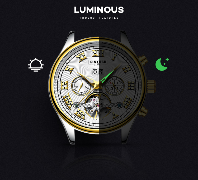 Automatic watch luxury brand KINYUED tourbillon automatic mechanical watch for men