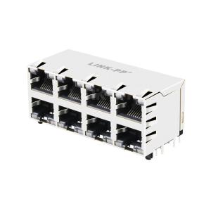 Quality LPJG47111A4NL 1000 Base-T Integrated Magnetics 2x4 Port RJ45 Connectors With Green&amp;Yellow/Green&amp;Yellow Led wholesale