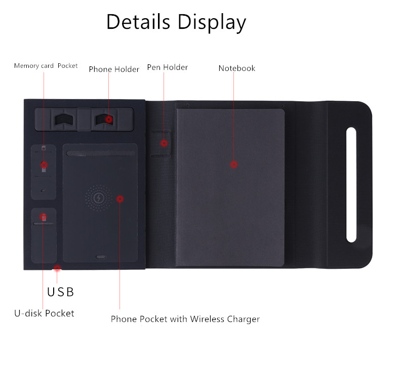 Journal Smart A5 Wireless Charger Notebook With Power Bank 2023 Luxury Office Gifts