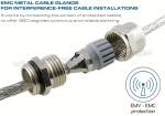 Brass EMC (VSD) Shielded M20 Cable Gland, Adjustable 6-12mm EMV Screened Gland