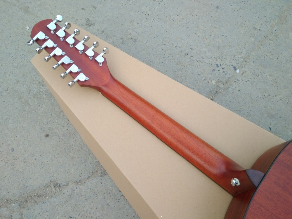 AAAA all Solid 12 strings customize guitara 12 string OM all solid mahogany wood acoustic electric guitar