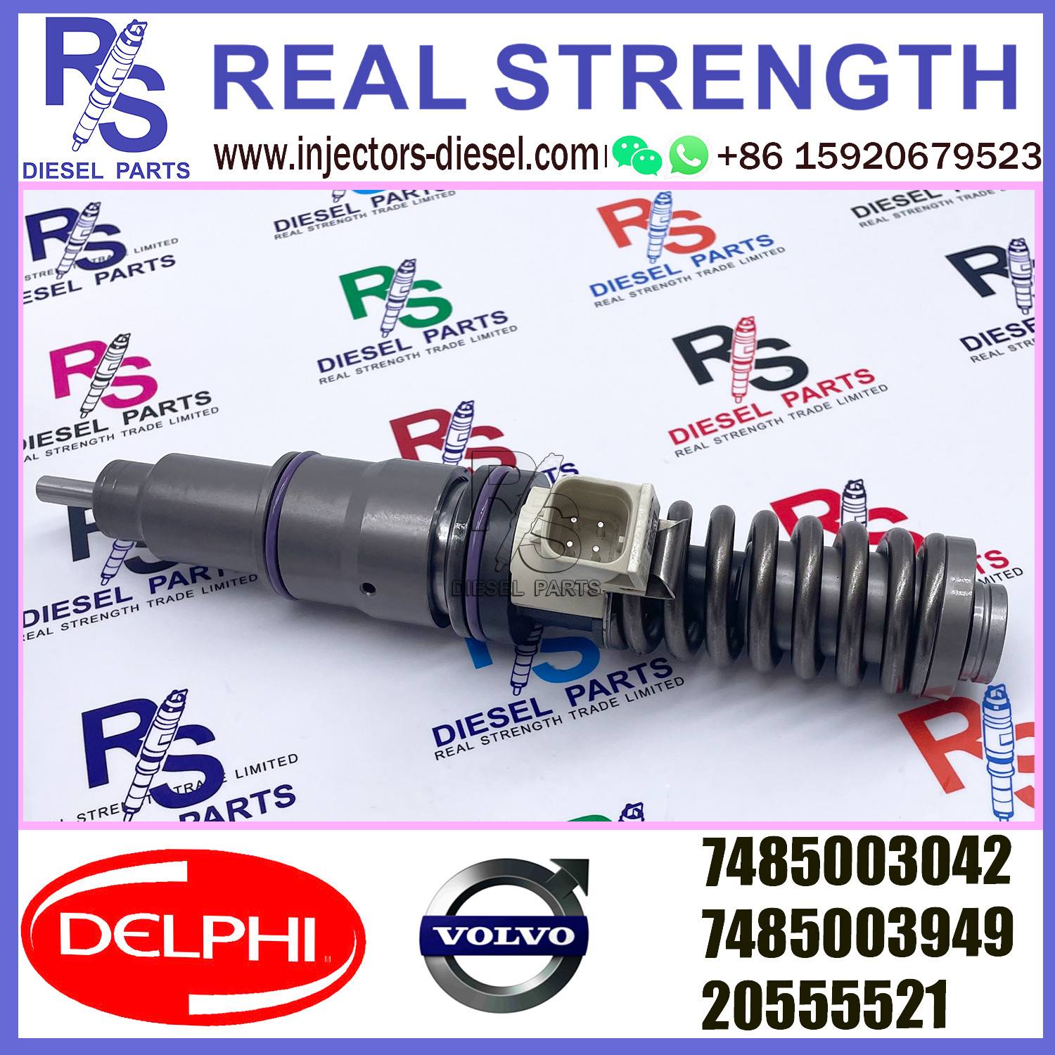 DELPHI 4pin 7485003042 20555521 Diesel pump Injector 20555521 7485003042 7485003949 E3.18 for V-O-L-V / RENAULT LOW POWER