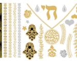 OEM Fake Flash Gold Foil Body Hand Sticker Custom Metallic Temporary Tattoo