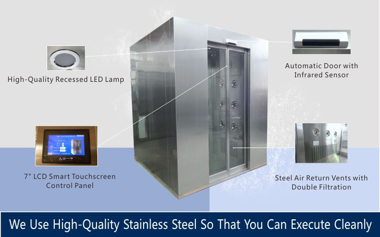 1530W GMP Sliding Door Air Showers Personal 1300mm Width
