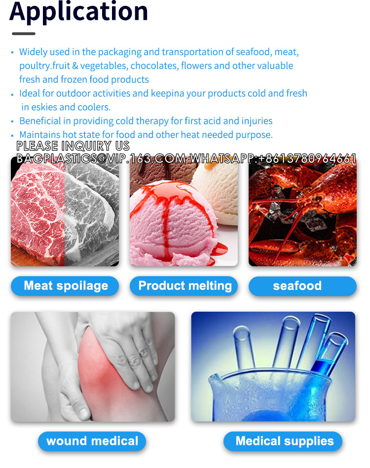 Fresh keep, Custom Medical Non Toxic Ice Packs Compress Wraps Instant Cold Pack Cold hot pack bag keep cool