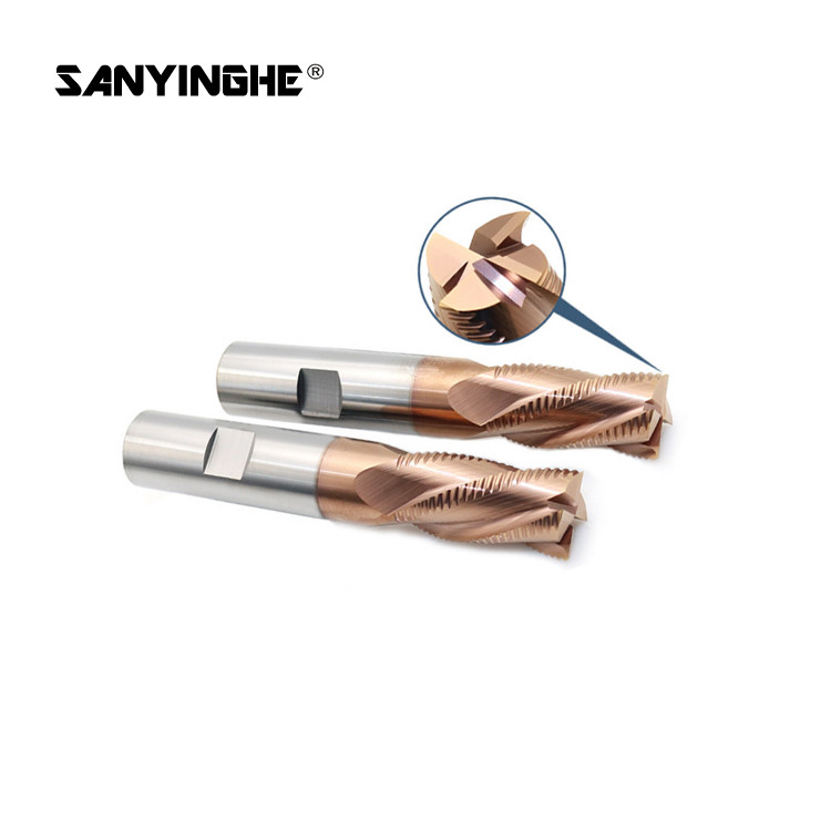HRC58 Tungsten Carbide Roughing End Mills 4mm 5mm Milling Cutter For Metal