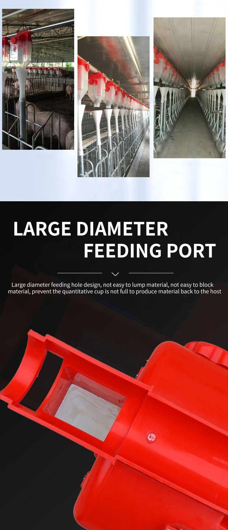 Pig Feeding Line Automatic Feed Dispenser 8L Transparent Auto Hog Feeder