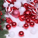 72PCS 8cm Shatterproof Christmas Tree Ball Ornaments Shiny Matte Glitter