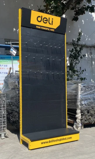 black and yellow shelves for shops and supermarket
