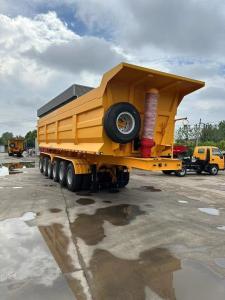 Quality 4 Axle Rear Dump Semi Trailer Made of Durable Steel and Wabco Relay Valve for Dumping wholesale