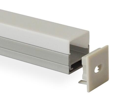 LED extrusion profiles U V shape exhibition shops cabinet milky diffuser for flexible led strips aluminum LED profiles