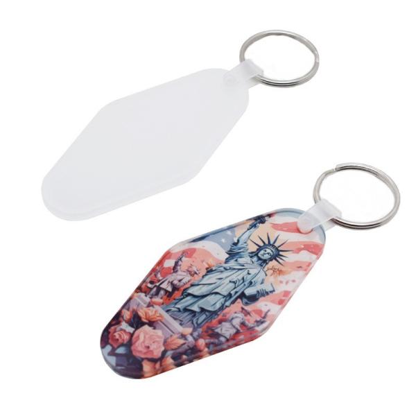 Single Sided Printing Sublimation Motel Keychain Acrylic Sublimation Keychain