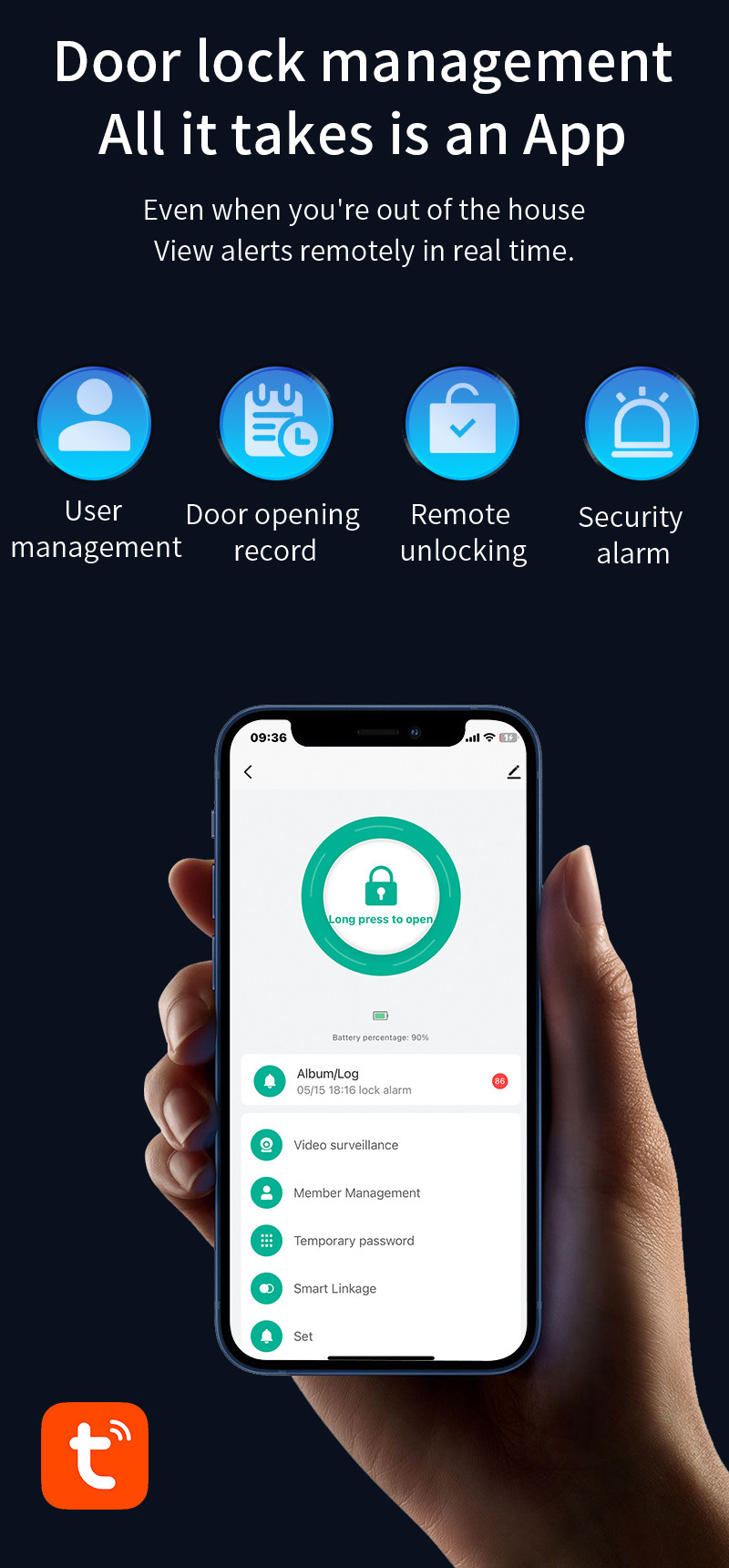 Automatic 3D Face Recognition Camera Tuya Smart Locks With Video Calling S958max Digital Door lock