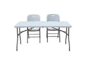 Quality White Blow Moulded Portable Plastic Folding Table Chair Outdoor Stable 8ft 240cm wholesale