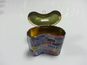 Quality Irregular Colorful Tin Coin Hinge Box For Coin Storage , 130x60x110mm wholesale