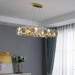 Modern chandelier lighting smoke gray glass round luxury crystal ceiling