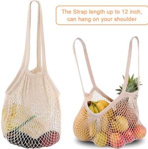 Quality ISO14001 Shopping Net Bag , SA8001 PMS Cotton Mesh Tote Bag 100% Organic wholesale