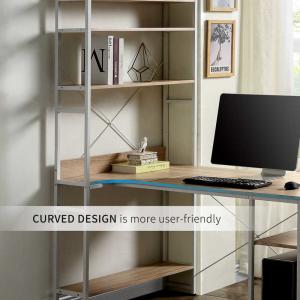 Quality 28.74&quot; height Home Office Writing Table With Shelves Oak Color wholesale
