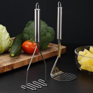 Quality Stainless Steel Bamboo Potato Masher for Durable Kitchen Tools Other Utensils Type wholesale