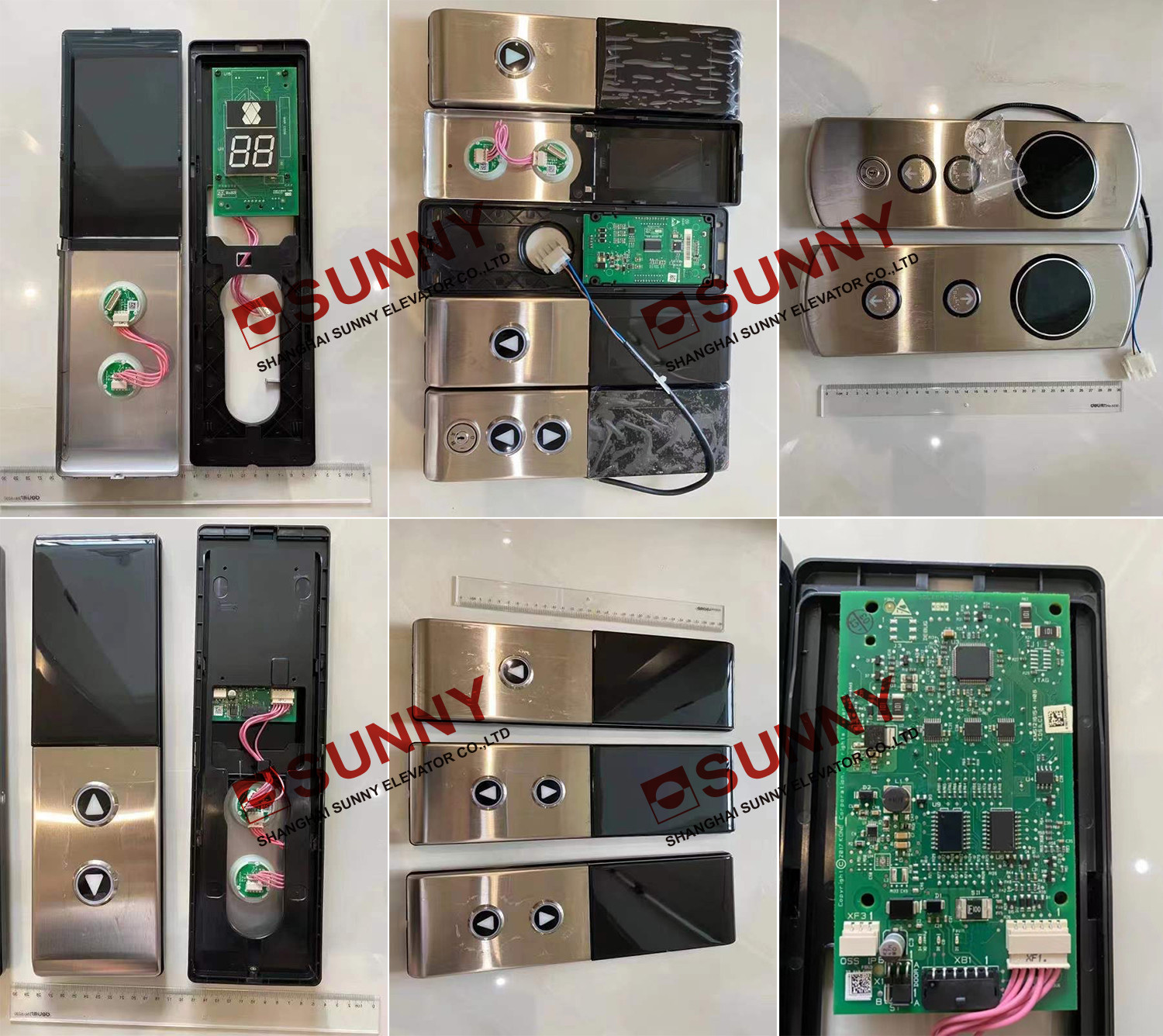 Hairline Material LCD Elevator Cop Panel 300 X 92 X 12mm For Passenger Elevator