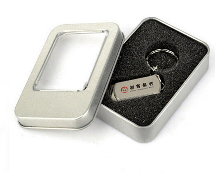 USB Packaging Printed Tin Boxes With Clear Lid Multifunctional Ultralight